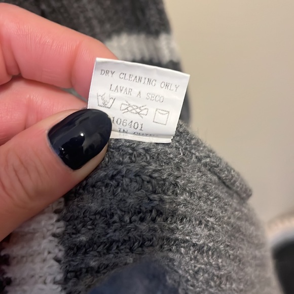 ✨SALE✨ STACCATO | Striped Knit Open Front Cardigan Sweater W/ Pockets - Picture 7 of 10